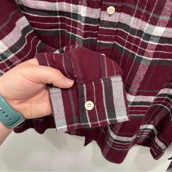 American Eagle Super Soft Long Sleeve Plaid Shirt Red - Picture 6 of 8